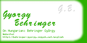 gyorgy behringer business card
